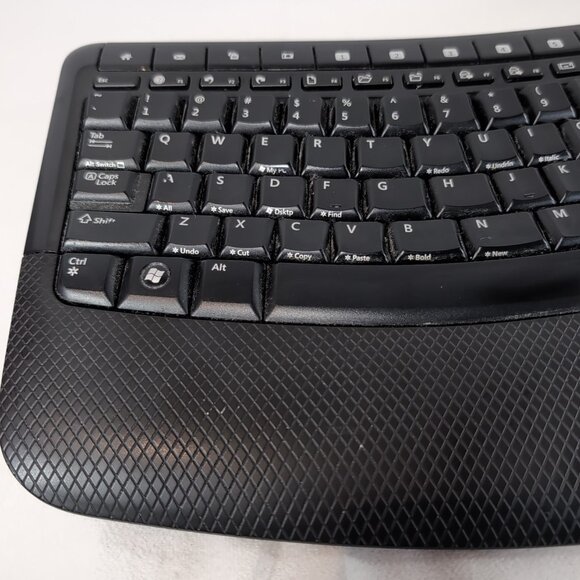 Microsoft Comfort Curve Keyboard 5000 w/ USB Dongle TESTED Black WUG0872 Slim - Picture 4 of 15